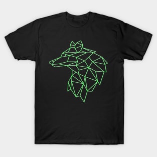 Wolf face tattoo geometric modern T-Shirt